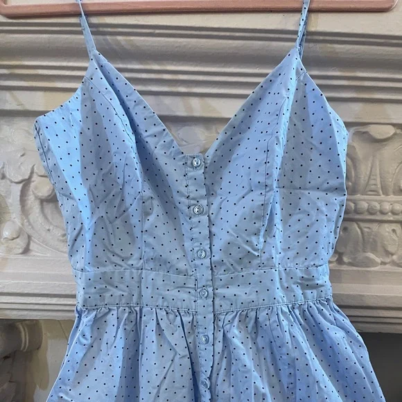 Pastel blue coquette style summer dress | polka dot - Picture 2 of 5
